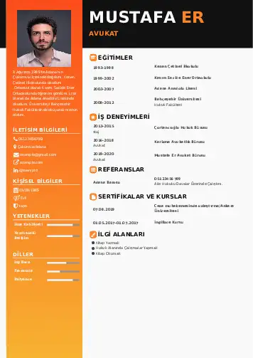 Avukat Cv Örnekleri cv indir